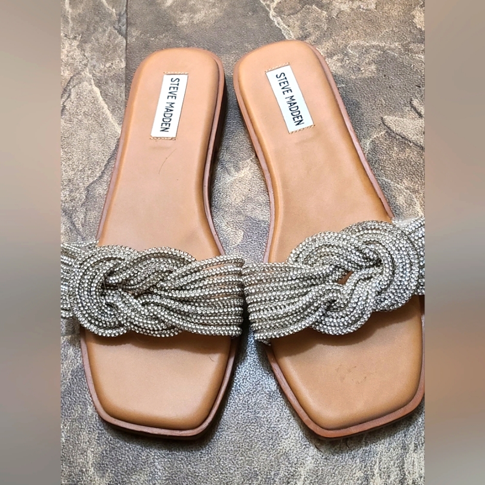 Steve Madden Tan Slide Sandals Sz 9M